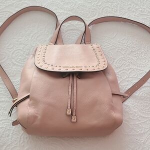 MICHAEL Michael Kors Pink Leather Backpack with Drawstring Closure